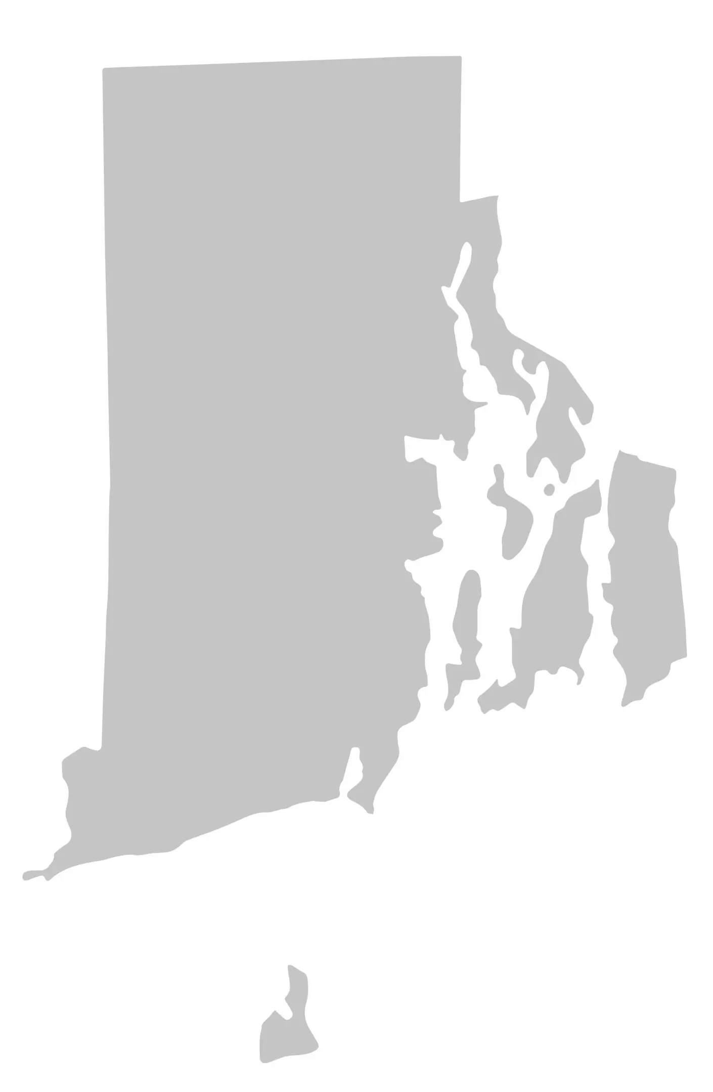 Outline map of Rhode Island state.